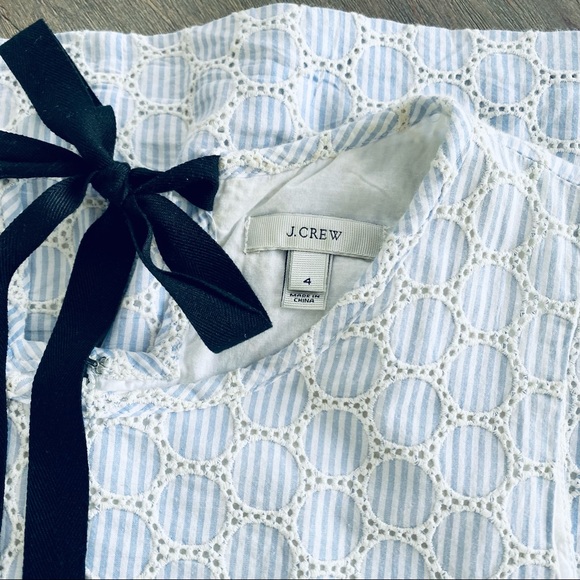 J. Crew Seersucker Eyelet Detail Shift Dress - Picture 6 of 8